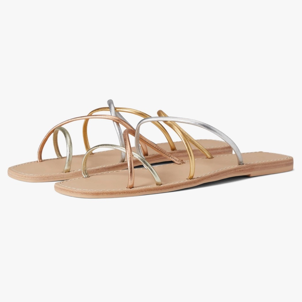 Splendid | Frankie Strappy Sandals In Metallic Leather Gold Silver Bronz…
